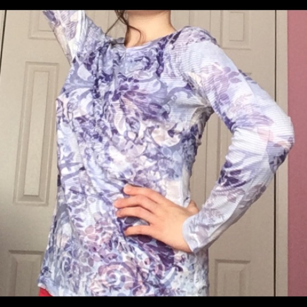 Long Sleeve Casual Top Purple Cute Trendy